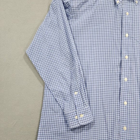 Polo Ralph Lauren Shirt Mens Large Blue White Black Check Yarmouth 100% Cotton - Picture 14 of 16